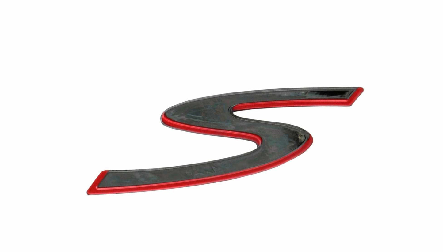 Badge "S" legshield Front | Vespa GTS Super Sport 125/300cc Piaggio Falan Parts