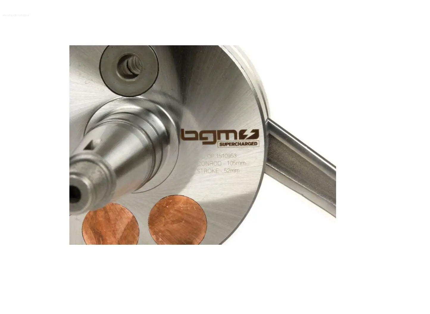 Crankshaft BGM Evolution 52mm Stroke 105mm Conrod | Piaggio Maxi 2-stroke, Aprilia SR125, Gilera Runner 125FX, 180FXR, Italjet Dragster 125, 180, Piaggio SKR125, SKR150, Typhoon 125, Skipper125, Skipper150, Hexagon 125EX, 150 BGM Falan Parts