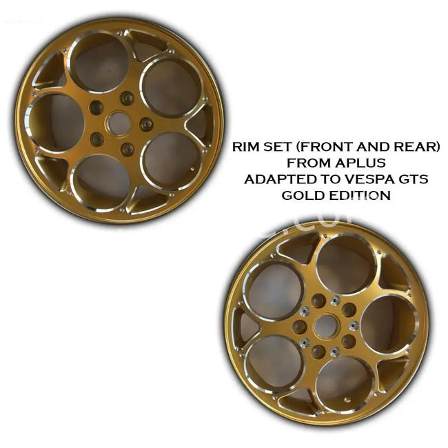 CNC Rims Set Gold | Vespa GTS/GTS Super/GTV/GT 60/GT/GT L 125-300cc Falan Parts  Falan Parts