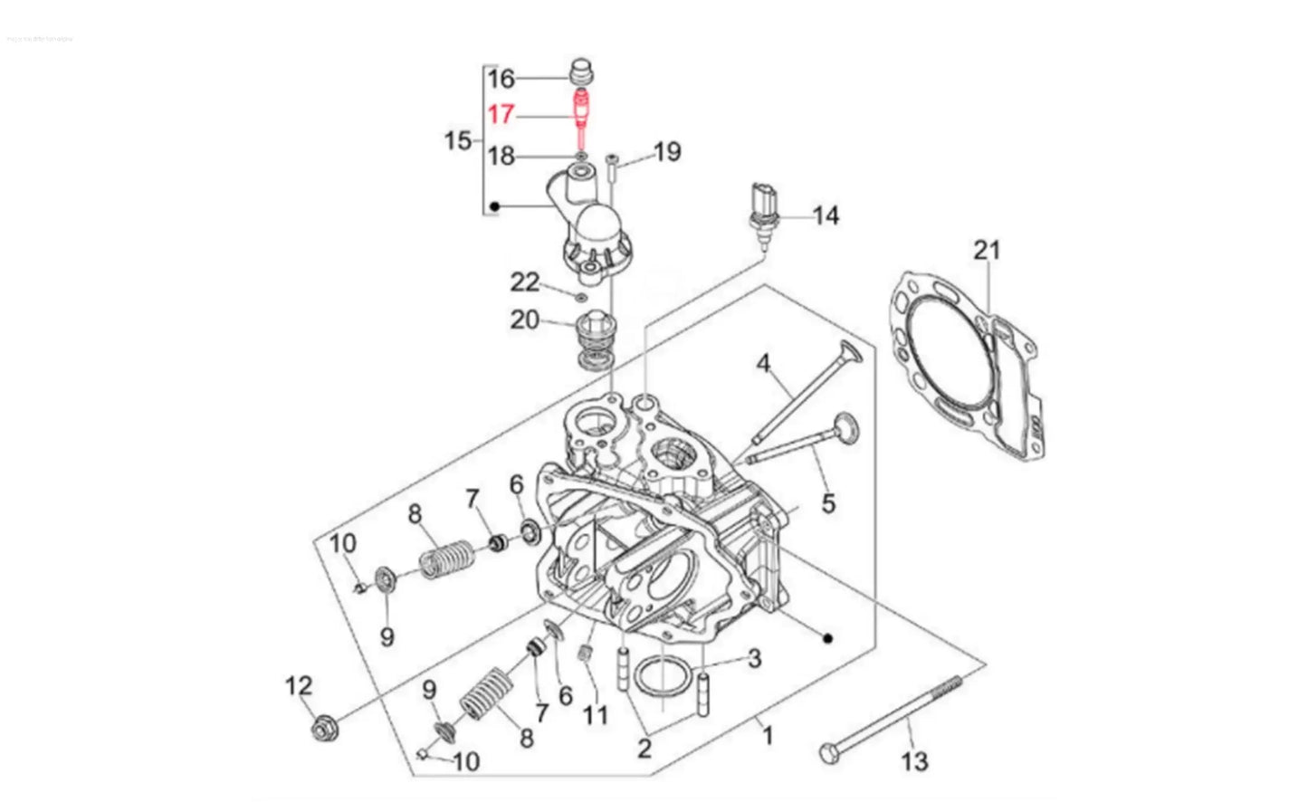 Ventilation Screw Thermostat Cover PIAGGIO | Vespa GTS/GTS Super/GTV 300cc HPE (`18-) PIAGGIO HPE 300cc 4T LC i.e. Piaggio Falan Parts