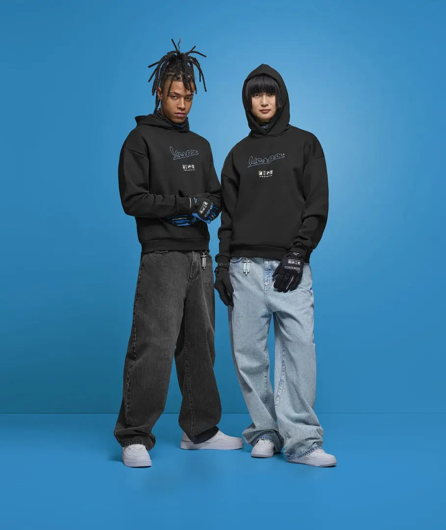 Hoodie Vespa Primavera Black | Unisex Piaggio Falan Parts