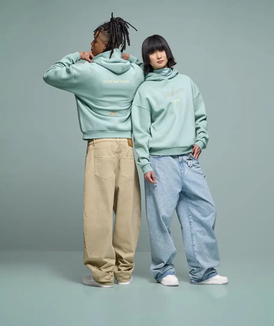 Hoodie Vespa Primavera Origin Green | Unisex Piaggio Falan Parts