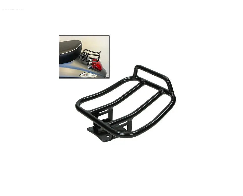 Luggage Carrier/Grab Rail rear Regia Gloss Black | Vespa Primavera/Sprint 50-150cc 2T/4T AC Falan Parts Falan Parts