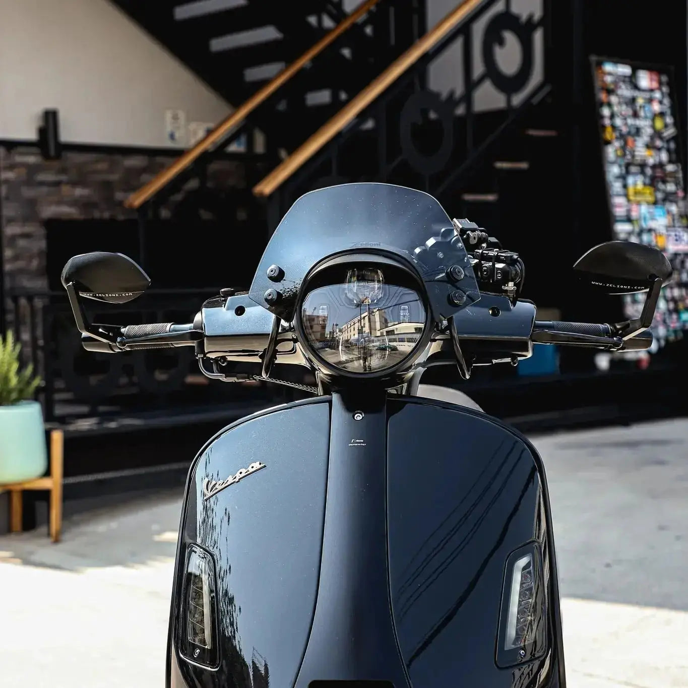 Mirror Handlebar Ends ZELIONI Oval Black | Vespa ET/LX/LXV/S/GTS/GTS Super/GTV Models Zelioni Falan Parts