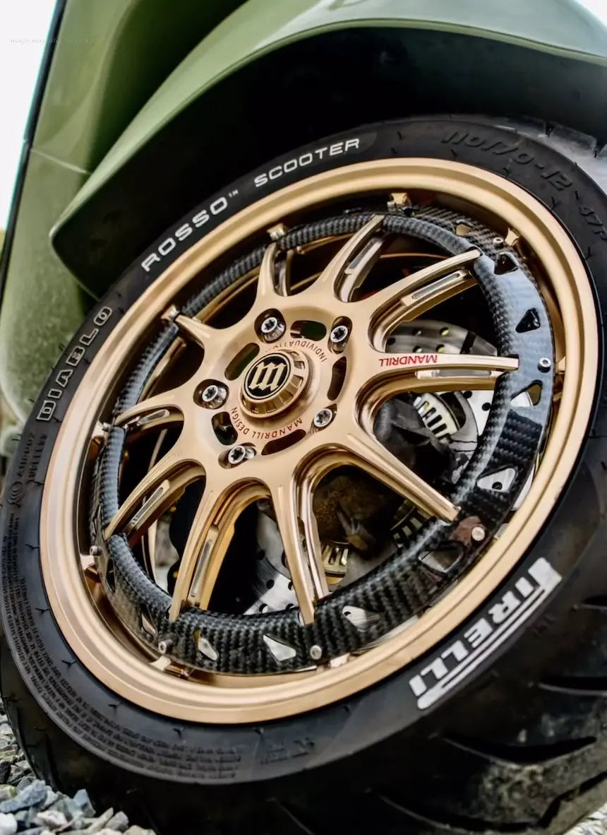 Rim Set CNC Mandrill Gold | Vespa GTS/GTS Super/GTV/GT 60/GT/GT L 125-300cc 1O1 Factory Falan Parts