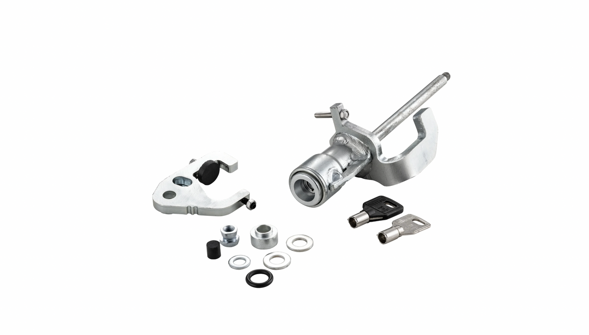 Security Lock PUSH & BLOCK centre stand silver | Vespa Primavera/Sprint 50ccm ('19-) sip Falan Parts
