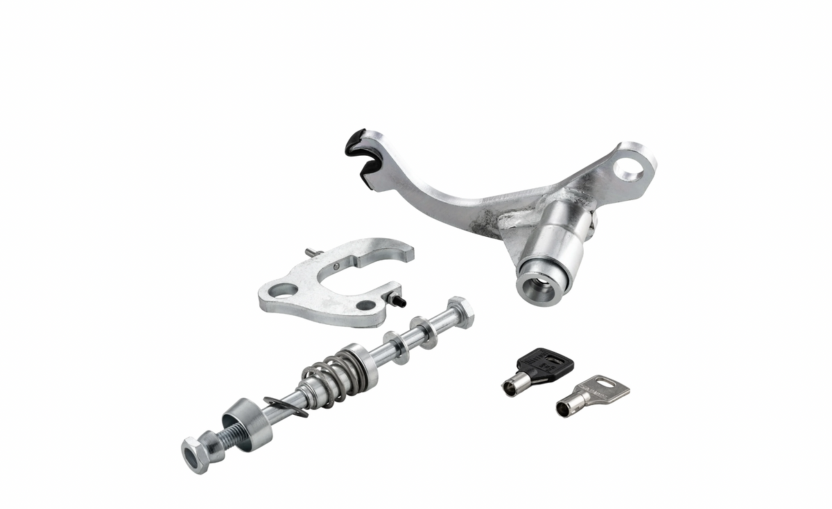 Security Lock PUSH & BLOCK centre stand silver | Vespa GTS/GTV (-'19) sip Falan Parts