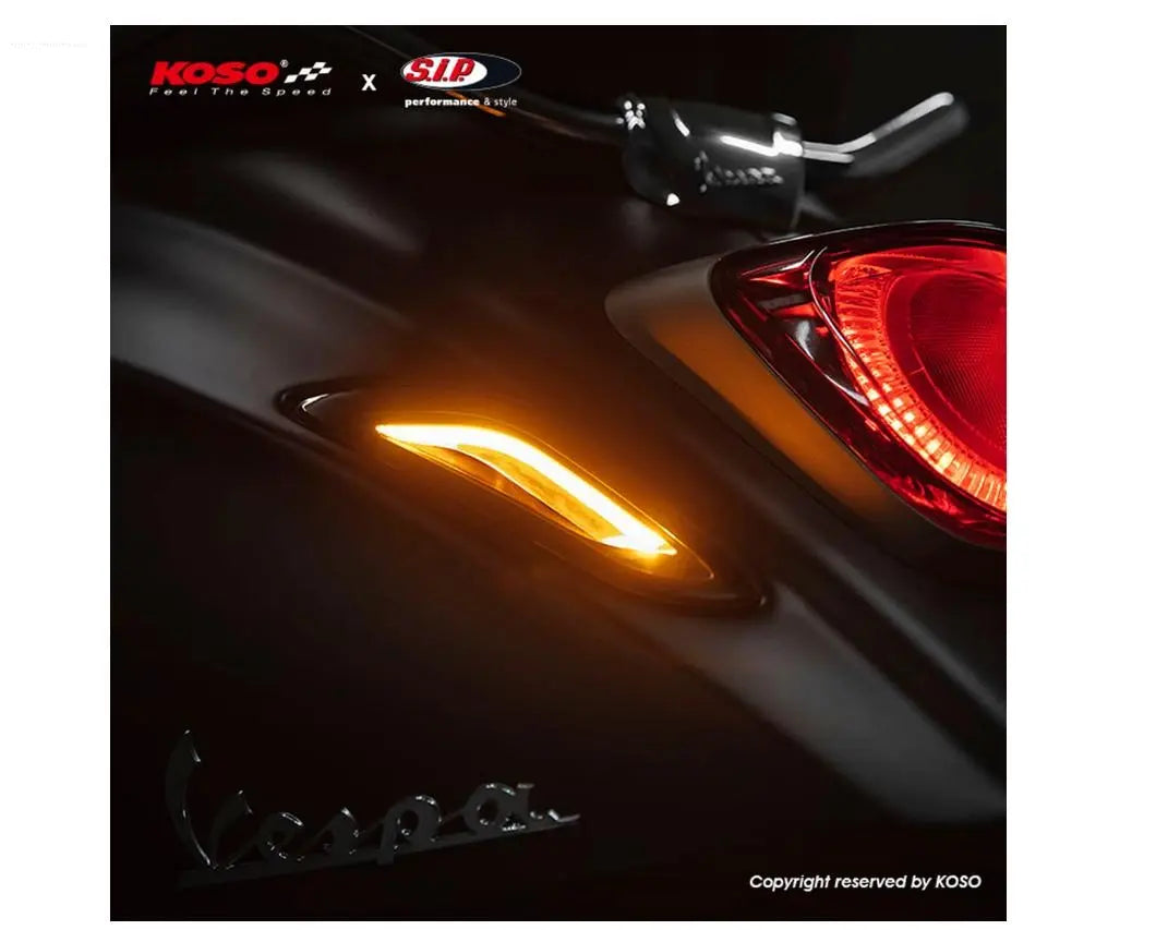 Indicator Kit Rear KOSO Smoked | Vespa Primavera/Sprint 125-150cc Koso Falan Parts