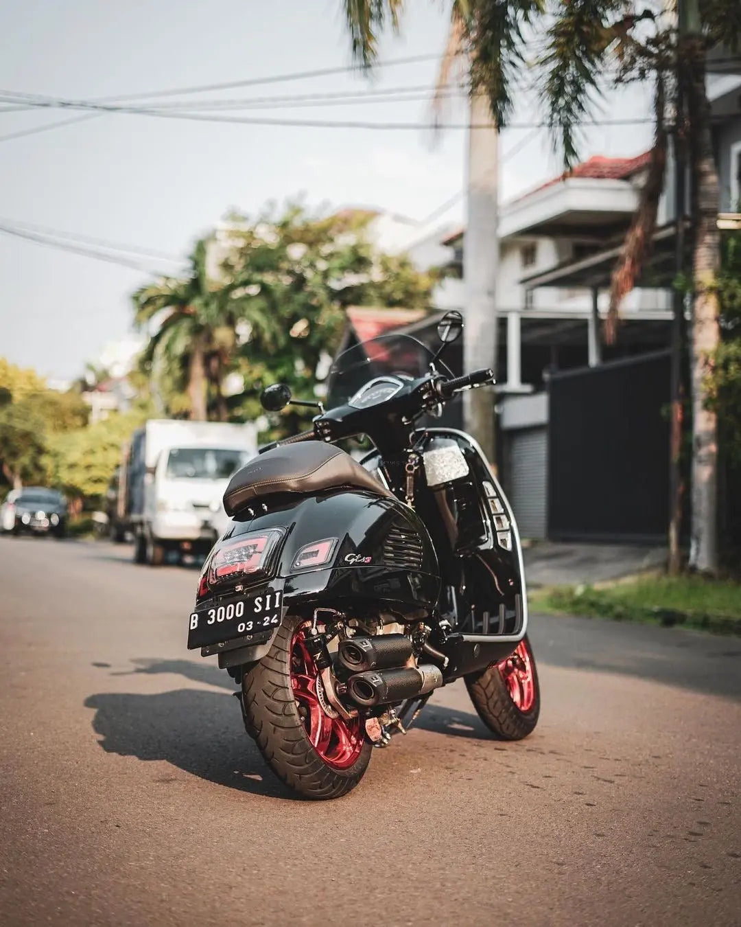 Backside Turn Signals Indicator POWER1 Smoked | Vespa GTS Models 125-300(`14-) POWER1 88.99 Falan Parts