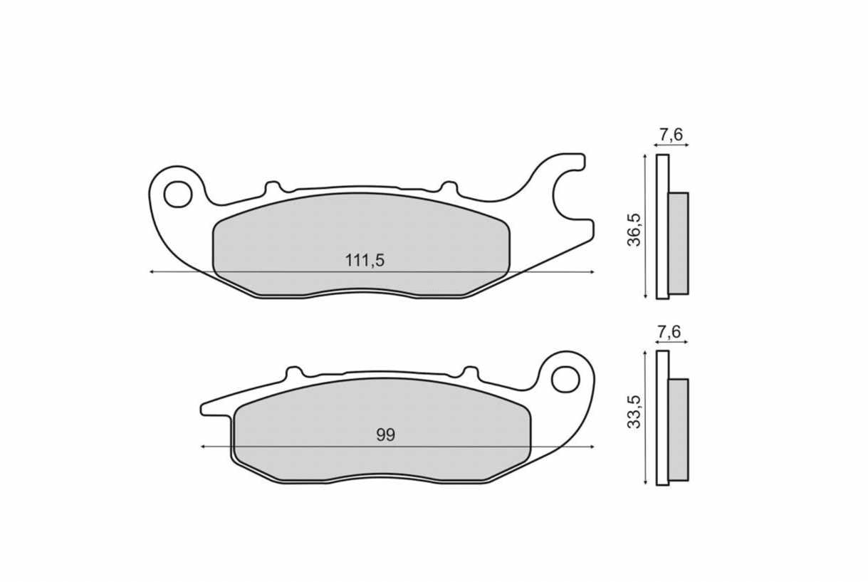 Brake Pads RMS S74 Front | VESPA GTS HPE ('23-) E5 300cc RMS Falan Parts