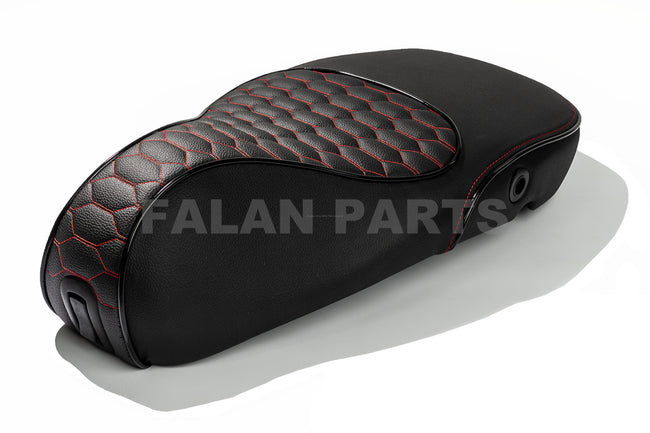 Custom Seat Deluxe Audi RS Red | Vespa Sprint/ Primavera 50/125/150cc Falan Parts 379.95 Falan Parts
