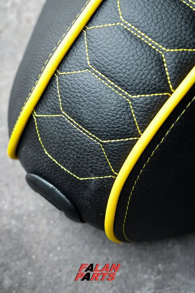 Custom Seat Deluxe Audi RS Yellow | Vespa Sprint/ Primavera 50/125/150cc Falan Parts 379.95 Falan Parts