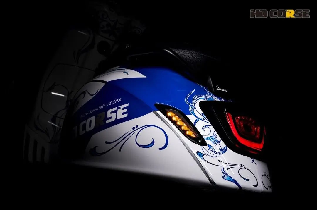 HD Corse Indicator Kit Smoked | Vespa Sprint/Primavera 50-150cc HD CORSE 319.95 Falan Parts