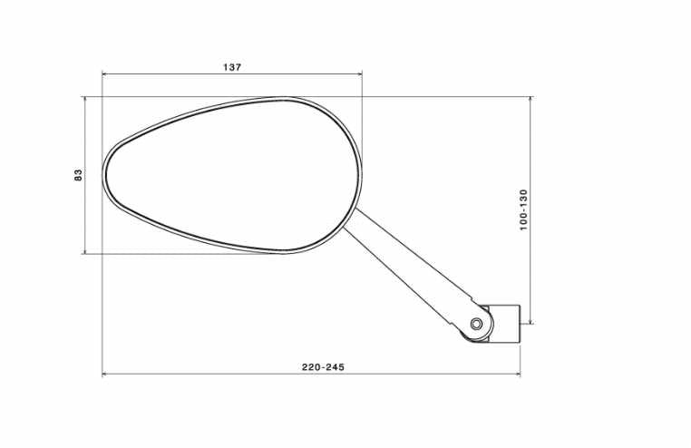 Mirror RIZOMA "RADIAL RS" | Vespa LX/LXV/S/GTS/GTS Super/GTV/GT 60/GT/GT L RIZOMA Falan Parts
