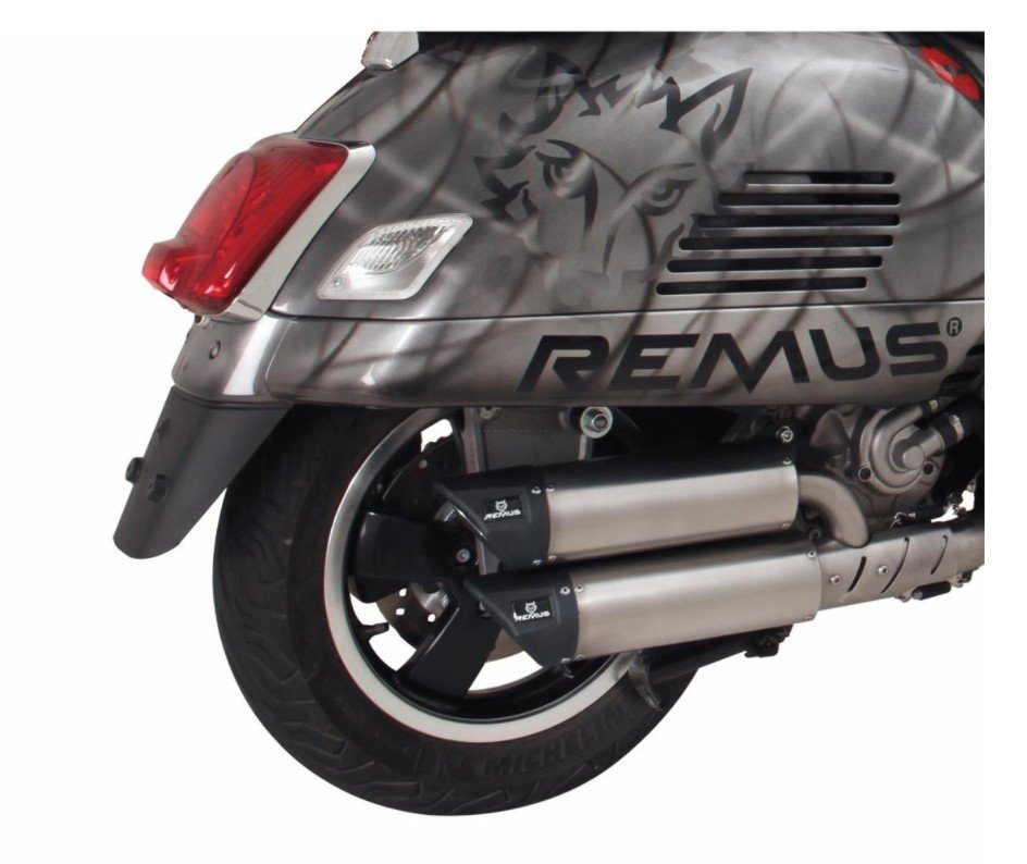 Racing Exhaust REMUS Dual Flow | Vespa GTS Models 300cc (`16-`18) E4 Remus 778.55 Falan Parts