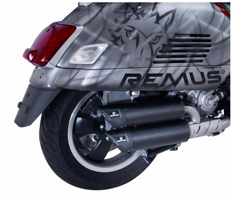 Racing Exhaust REMUS Dual Flow Carbon | Vespa GTS Models i.e. 125-300cc (-`16) Remus 749.85 Falan Parts