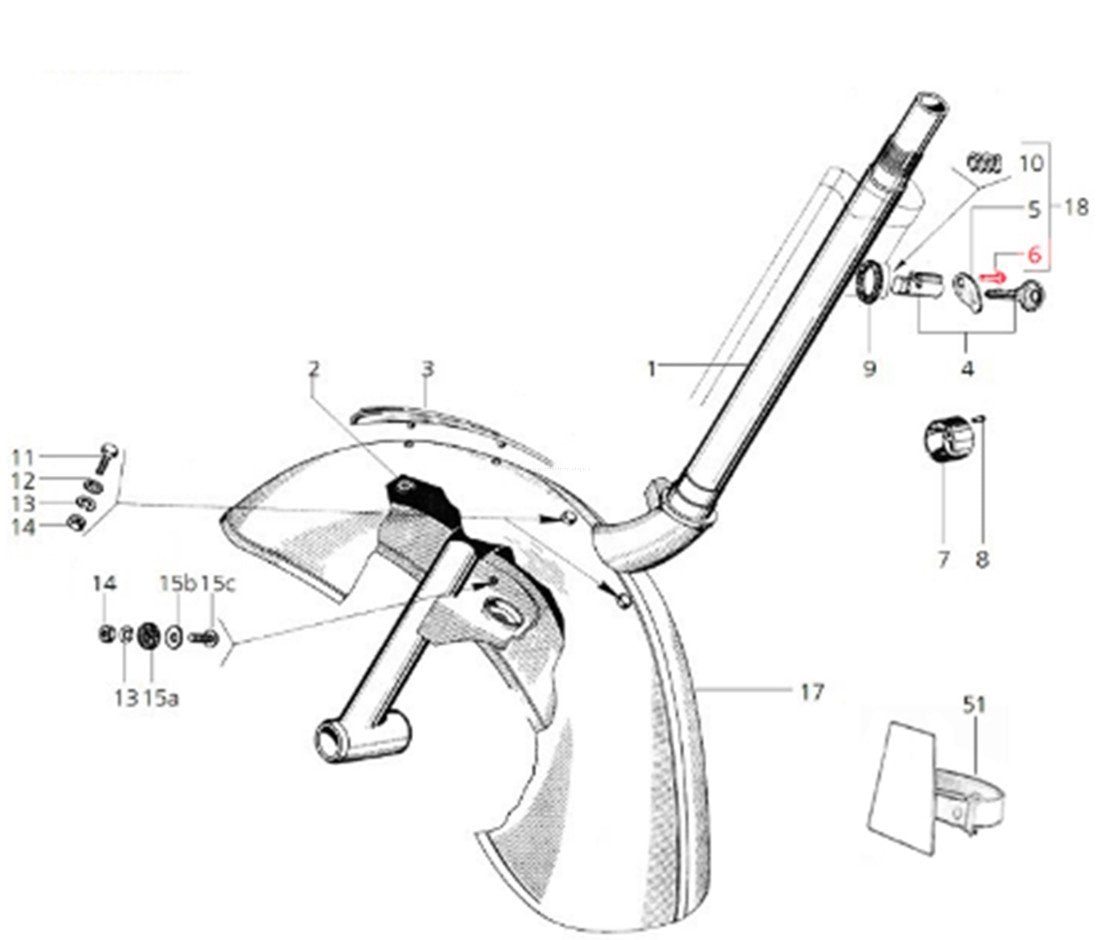 Rivet steering lock cover 3x10 mm round head | Vespa 50/90/125GT/Sprint/Super/150 GL/160 GS /180 SS Piaggio 1.32 Falan Parts
