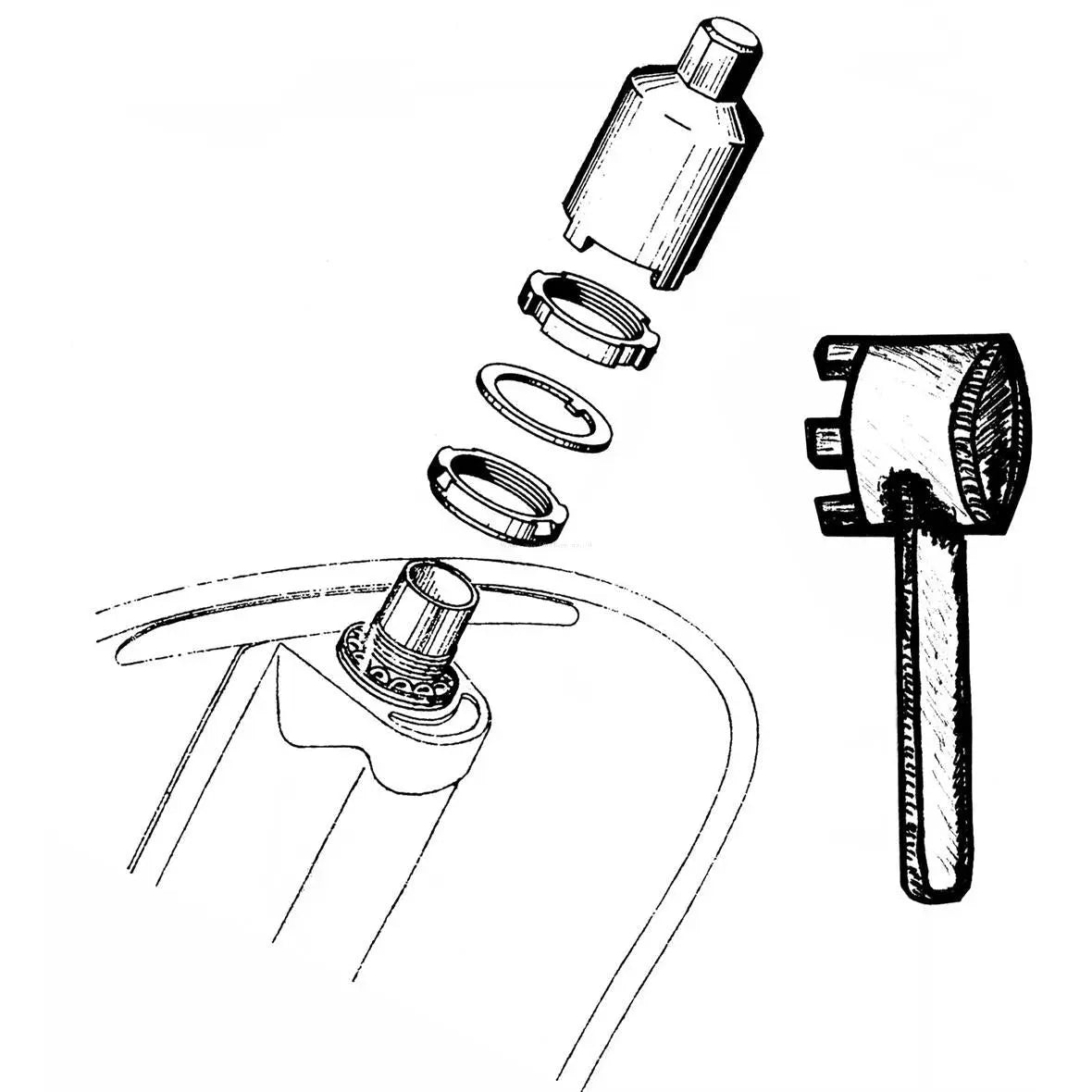 Steering Head Bearing Wrench BUZZETTI universal | GILERA/PIAGGIO/Vespa all models Buzzetti 27.95 Falan Parts