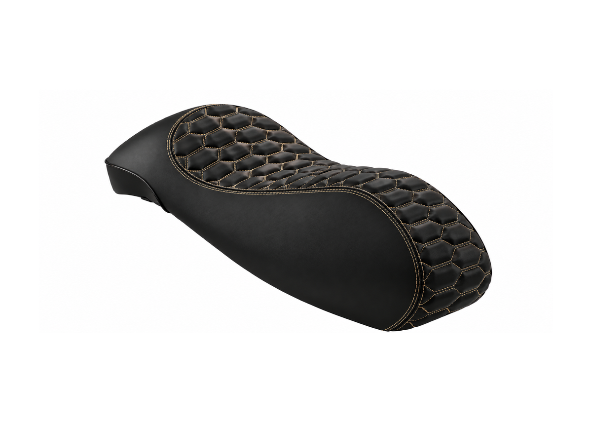 Custom Seat RS Design Black/Beige Avvolgente FP Parts | Vespa GTS/GTS Super/GTV/GT 60/GT/GT L 125-310cc 4T LC FP Parts  Falan Parts