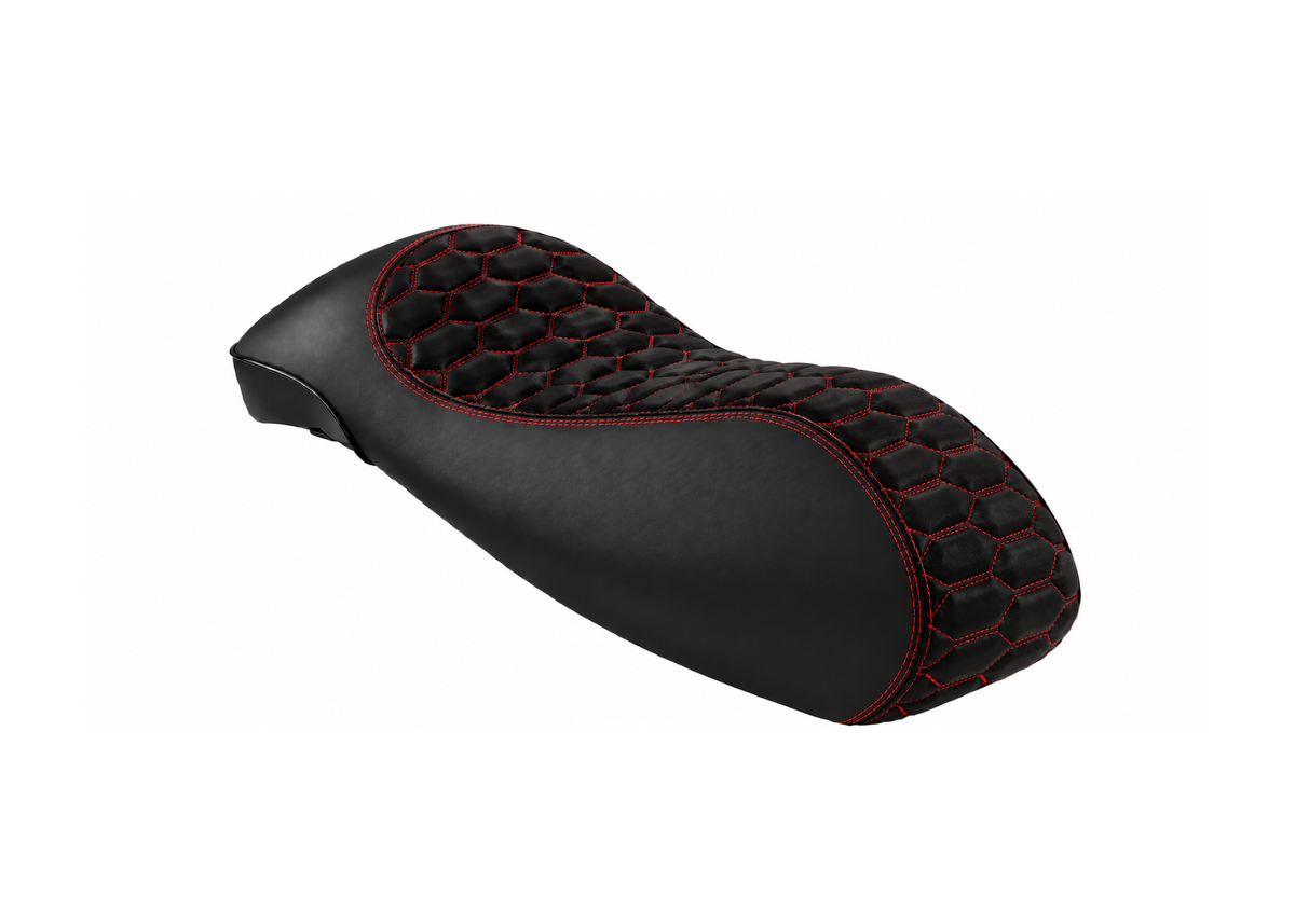 Custom Seat RS Design Black/Red Rosso Coraggioso FP Parts | Vespa GTS/GTS Super/GTV/GT 60/GT/GT L 125-310cc 4T LC FP Parts  Falan Parts