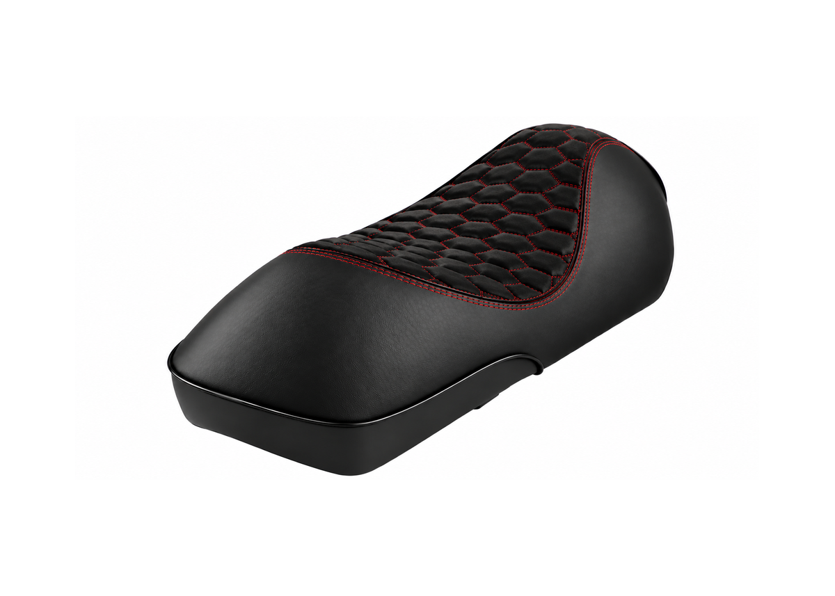 Custom Seat RS Design Black/Red Rosso Coraggioso FP Parts | Vespa GTS/GTS Super/GTV/GT 60/GT/GT L 125-310cc 4T LC FP Parts  Falan Parts