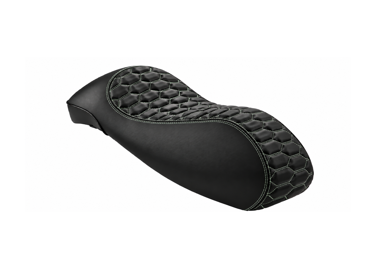 Custom Seat RS Design Black/Verde Amabile FP Parts | Vespa GTS/GTS Super/GTV/GT 60/GT/GT L 125-310cc 4T LC FP Parts  Falan Parts