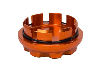 Hub Nut Cover 1O1 Factory Orange | Vespa ET2/ET4/LX/LXV/S/Primavera/Sprint/GTS/GTS Super/GTV/GT 60/GT/GT L 50-310cc 2T/4T 1O1 Factory  Falan Parts