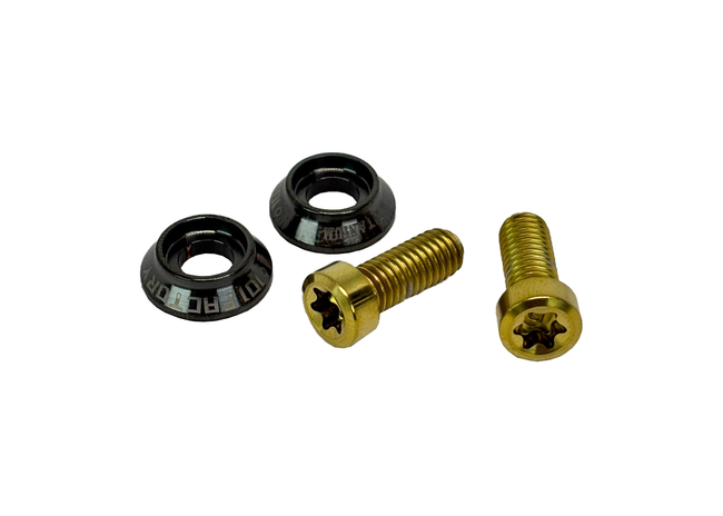 Screw Set Scover Seat Grab Rail 1O1 Factory Black / Gold | Vespa GTS/GTS Super/GTV/GT 60/GT/GT L/ Primavera/ Sprint/ Elettrica 50-300cc 1O1 Factory  Falan Parts