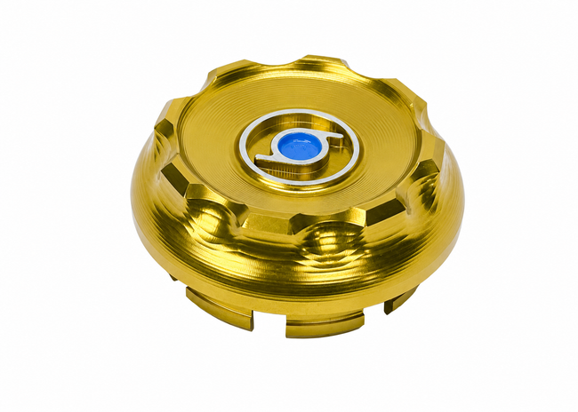 Hub Nut Cover 1O1 Factory Gold | Vespa ET2/ET4/LX/LXV/S/Primavera/Sprint/GTS/GTS Super/GTV/GT 60/GT/GT L 50-310cc 2T/4T 1O1 Factory  Falan Parts