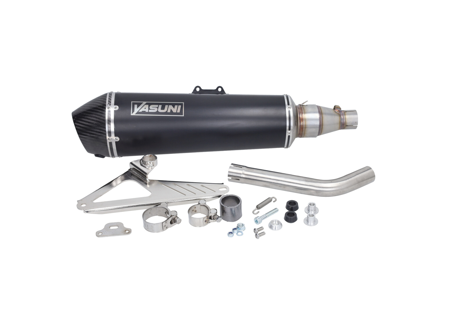 Yasuni Exhaust Black | Vespa GTS/GTS Super/GTV/GT 60 125-300cc i.e. 4T LC (`16-`20) Yasuni  Falan Parts