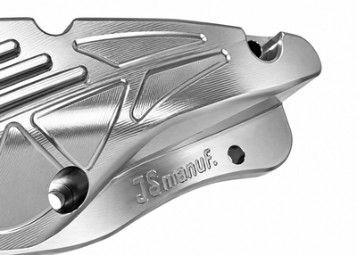 Oil Pan JS Manuf CNC Silver | Vespa GTS Super i.e. 125ccm/GTS/GTS Super/GTV 300cc HPE JS Manuf  Falan Parts