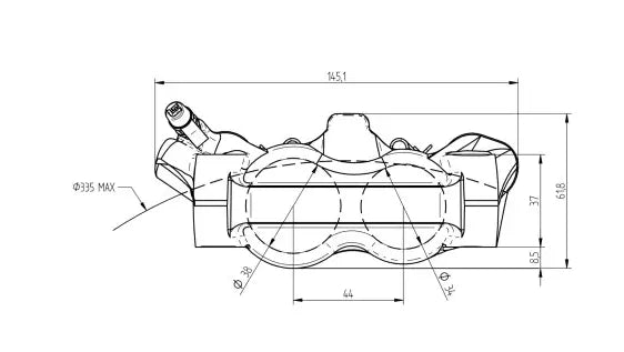 Accossato Caliper Monoblock 100mm Acqua Green  | Vespa Sprint/ Primavera/ GTS Models 50-310cc Accossato  Falan Parts