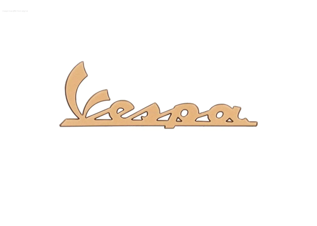 Badge PIAGGIO "Vespa" legshield Gold / Brass | Vespa GTV 310 Officina 8 2025 Vespa LX/LXV/S/Primavera/Sprint/GTS/GTS Super/GTV/GT 60/GT/GT L/PX 2011 125-310cc Piaggio  Falan Parts