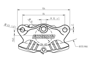 Brake Calliper Accossato Rear Black | Vespa GTS/GTS Super/GTV/GT 60/GT/GT L 125-300ccm Accossato  Falan Parts