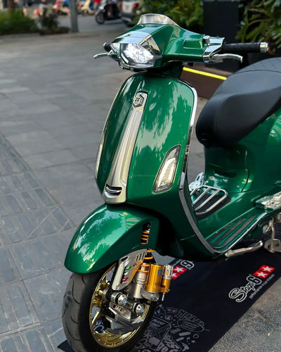 CNC Horn Cover JS Manuf Silver | Vespa Sprint / Primavera 50-150cc JS Manuf  Falan Parts