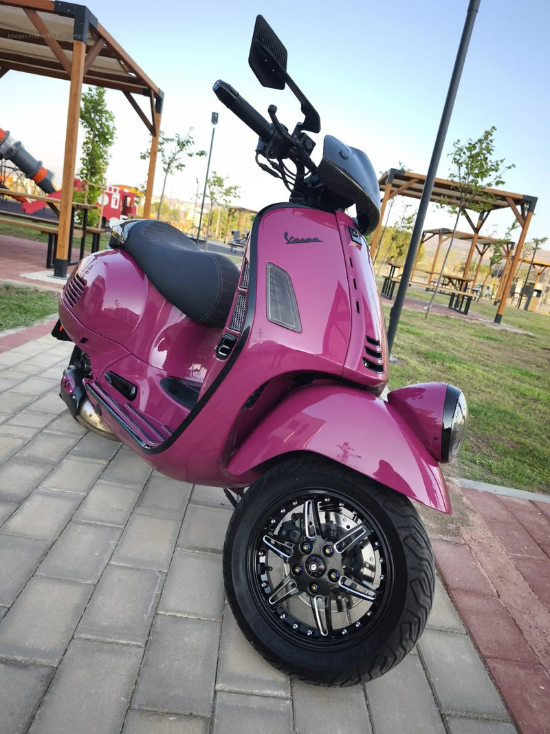 CNC Rim Set 2.0 Gloss Black | Vespa GTS/ GTS Super 125-300cc ('14-) Falan Parts  Falan Parts