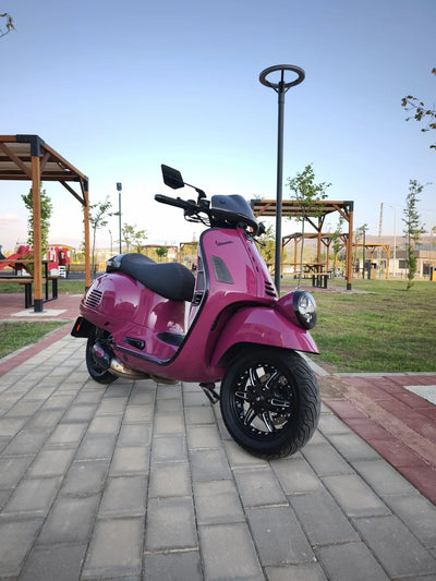 CNC Rim Set 2.0 Gloss Black | Vespa GTS/ GTS Super 125-300cc ('14-) Falan Parts  Falan Parts