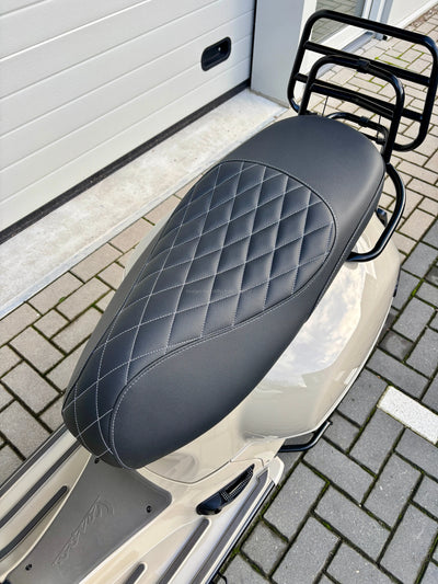 Custom Seat Black Diamond Stitch | Vespa GTS 300cc ('14-) FP Parts  Falan Parts