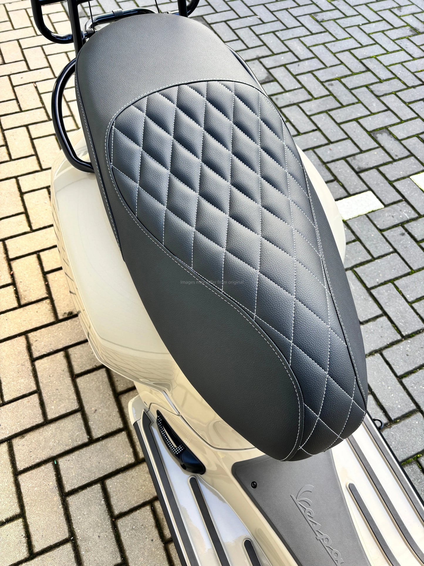 Custom Seat Black Diamond Stitch | Vespa GTS 300cc ('14-) FP Parts  Falan Parts
