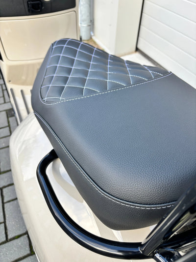 Custom Seat Black Diamond Stitch | Vespa GTS 300cc ('14-) FP Parts  Falan Parts