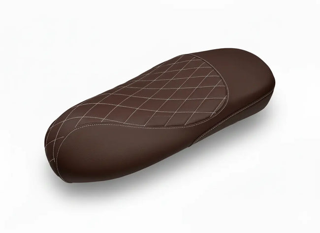 Custom Seat Dark Brown Diamond Stitch | Vespa GTS 300cc ('14-) FP Parts  Falan Parts