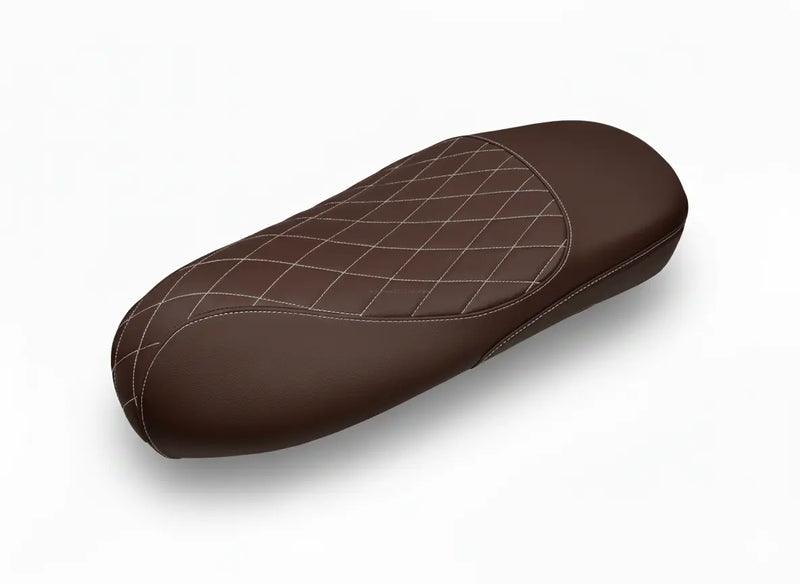 Custom Seat Dark Brown Diamond Stitch | Vespa GTS 300cc ('14-) FP Parts  Falan Parts