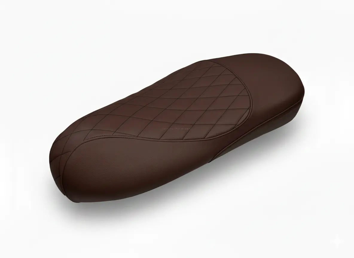 Custom Seat Dark Brown Diamond Stitch | Vespa GTS 300cc ('14-) FP Parts  Falan Parts