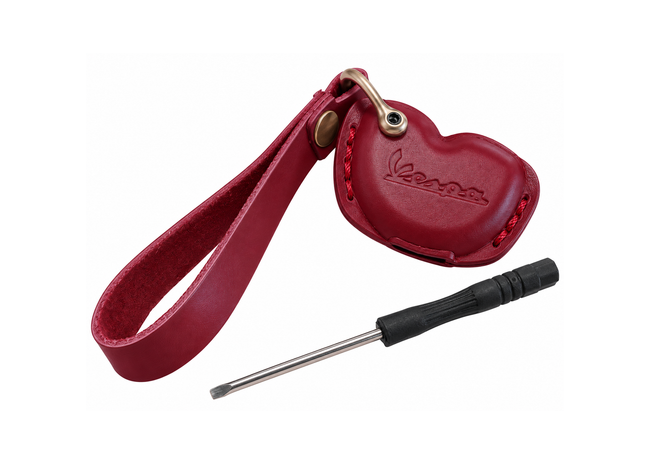 Leather Key Cover Burgundy Red  | Vespa ET2/ET4/LX/LXV/S/Primavera/Sprint/GTS/GTS Super/GTV/GT 60/GT/GT L 50-300cc Falan Parts  Falan Parts