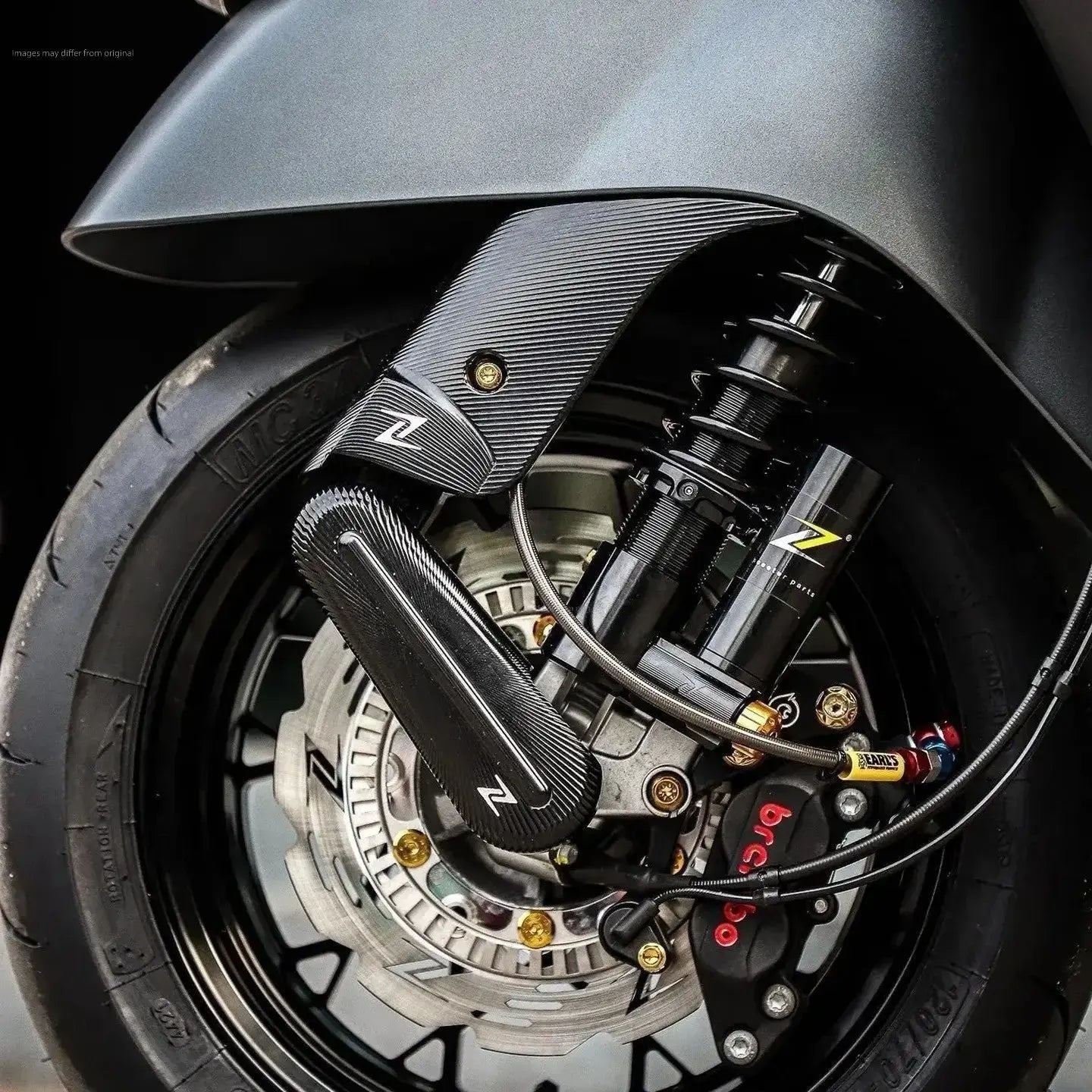 Fork Cover ZELIONI Black Matt | Vespa GTS/GTS Super/GTV/GT 60/GT/GT L 125-300cc Zelioni  Falan Parts