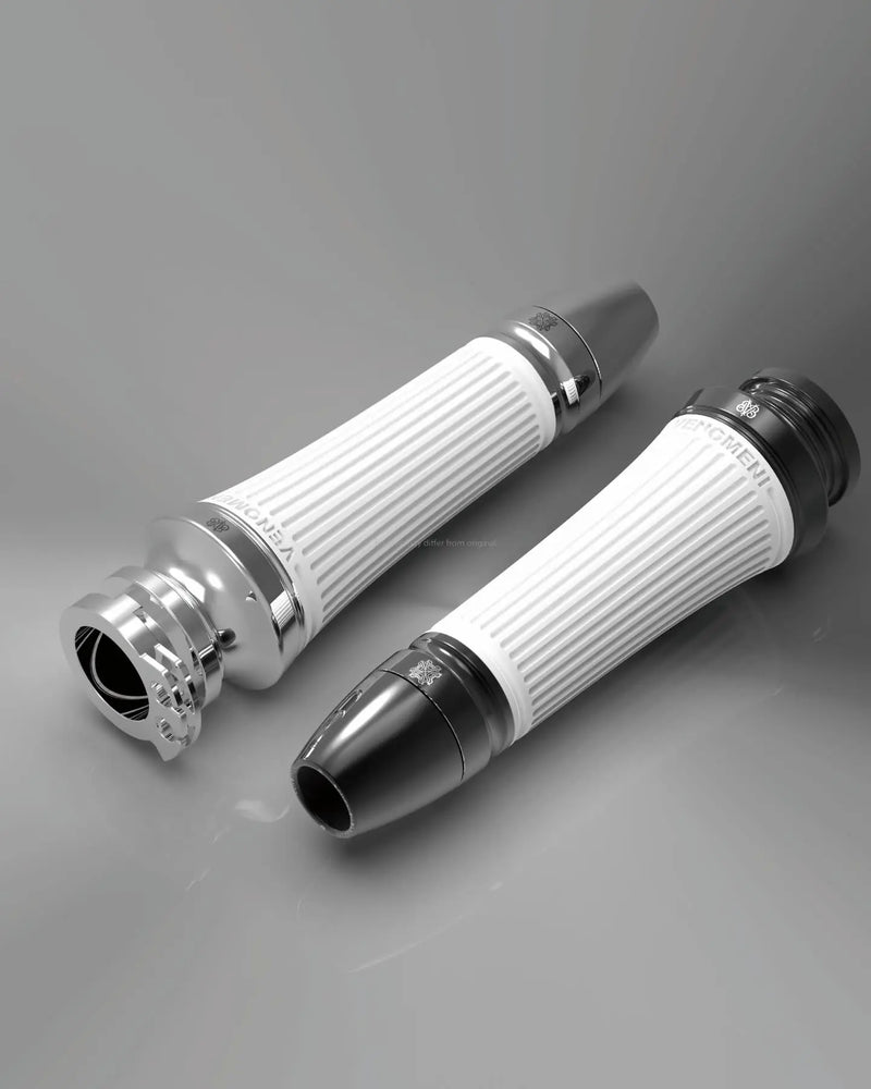 Grips CNC Venomeni Doric Silver Ø 22/24 mm l 128 mm | Vespa GTS/GTS Super/GT/GT L 125-310cc Venomeni  Falan Parts