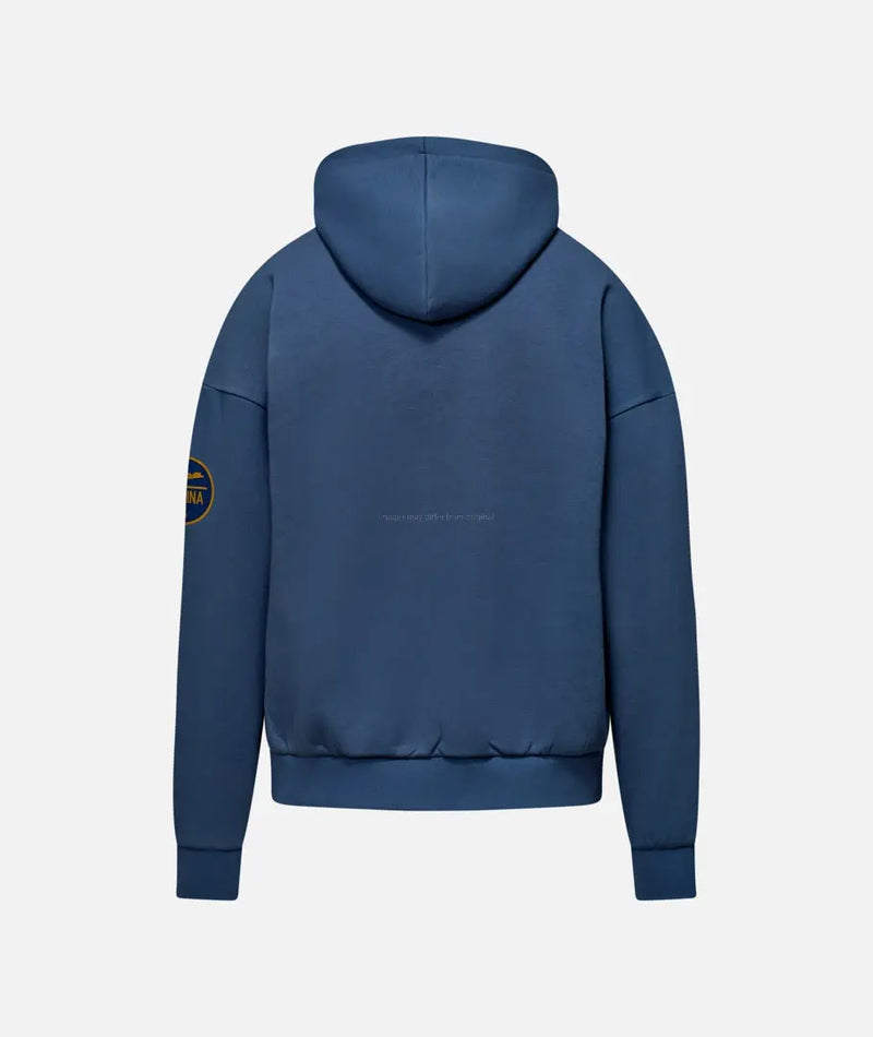 Hoodie Vespa Officina 8 Bleu Sacrelle | Universal Piaggio  Falan Parts