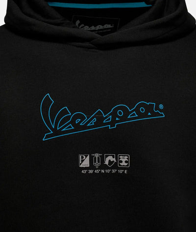Hoodie Vespa Primavera Black | Unisex Piaggio  Falan Parts