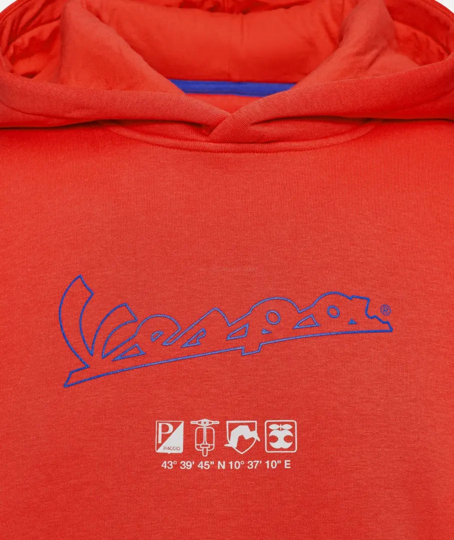 Hoodie Vespa Primavera Flame Red | Unisex Piaggio  Falan Parts