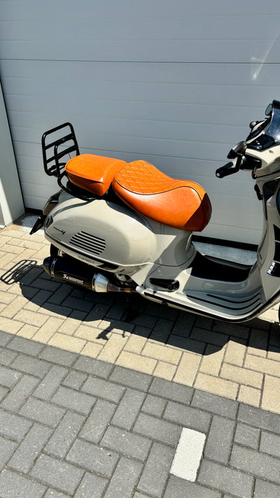 Duo Seat FP Parts Brown | Vespa GTS/GTS Super Sport/GTV/GT 60/GT/GT L 125-310cc Falan Parts  Falan Parts
